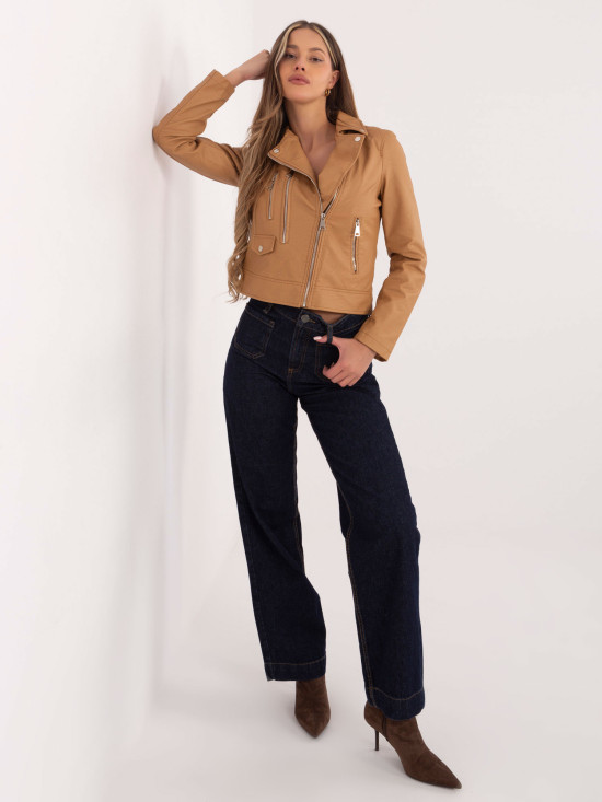 Camel dámska koženková bunda