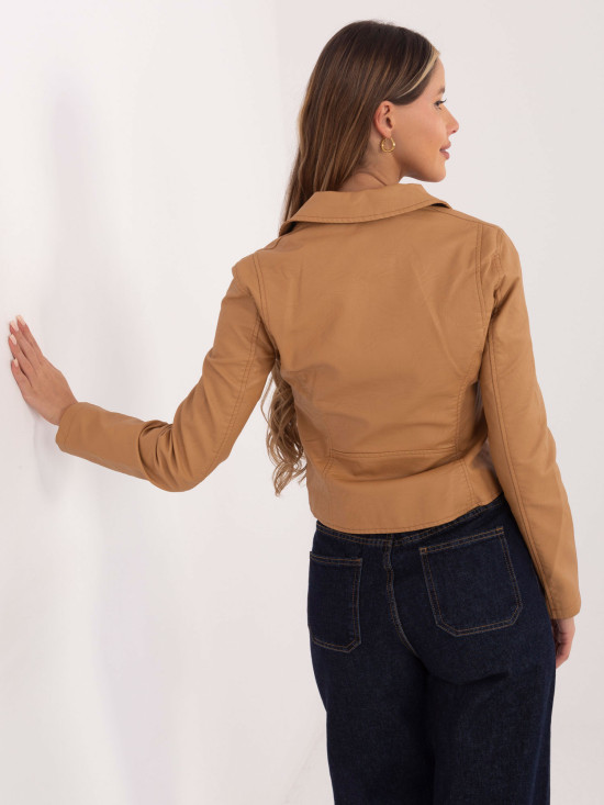 Camel dámska koženková bunda