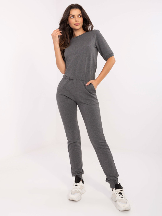 Tmavosivý melírovaný dámsky overal