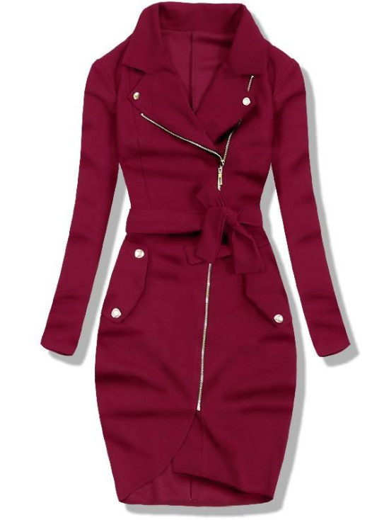 Bordové šaty na zips