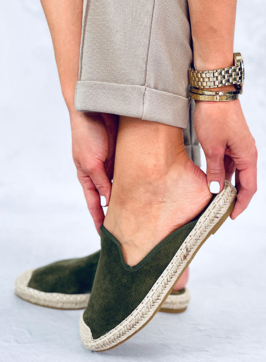 Espadrilky s otvorenou pätou zelené