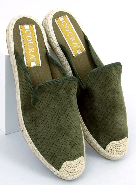 Espadrilky s otvorenou pätou zelené