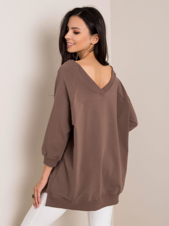 Svetlohnedá oversize mikina RUE PARIS
