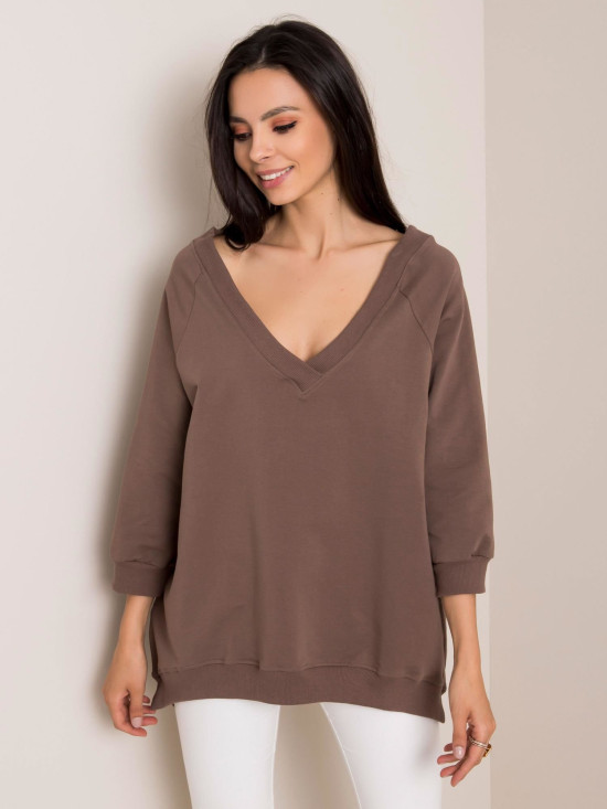 Svetlohnedá oversize mikina RUE PARIS