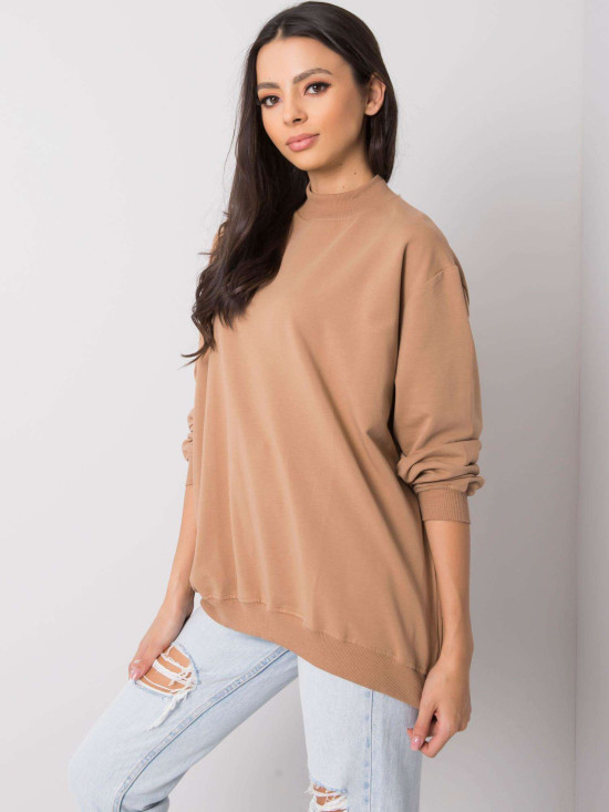 Camel hnedá bavlnená basic mikina