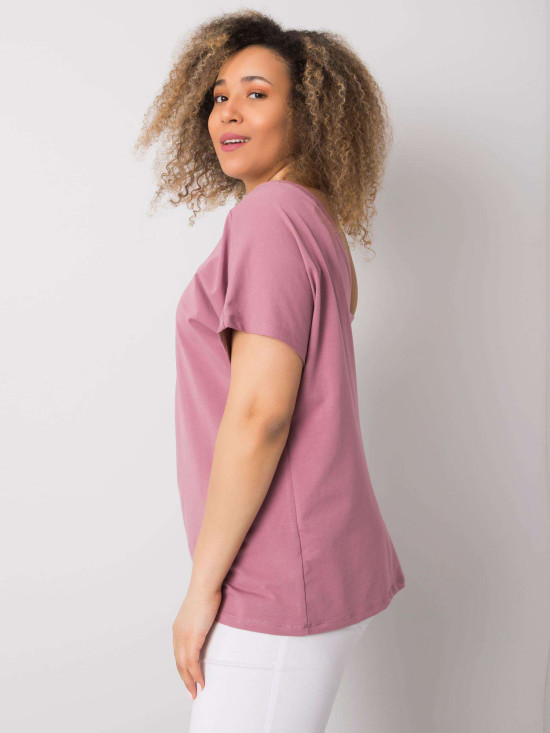 Ružové plus size tričko z bavlny