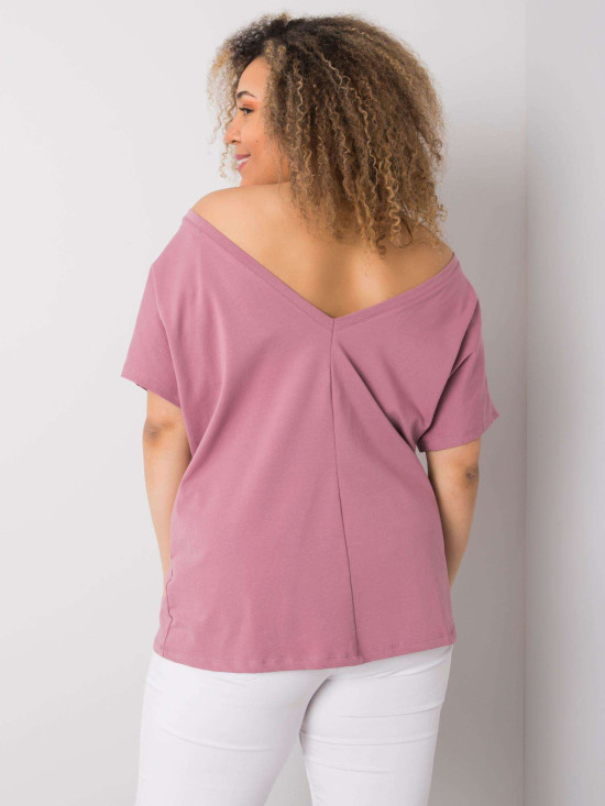 Ružové plus size tričko z bavlny
