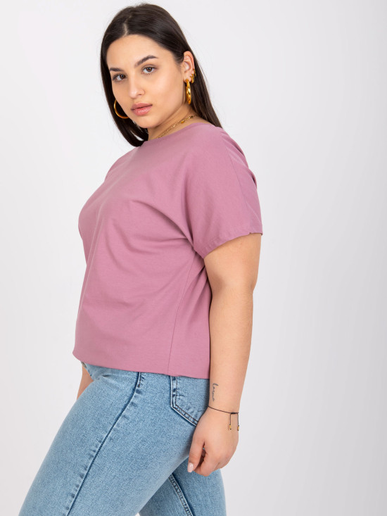 Ružové plus size tričko z bavlny