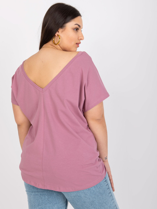 Ružové plus size tričko z bavlny