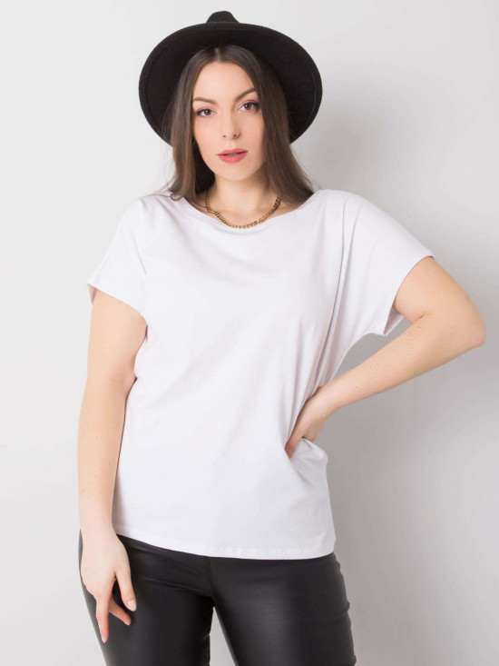 Biele plus size tričko z bavlny