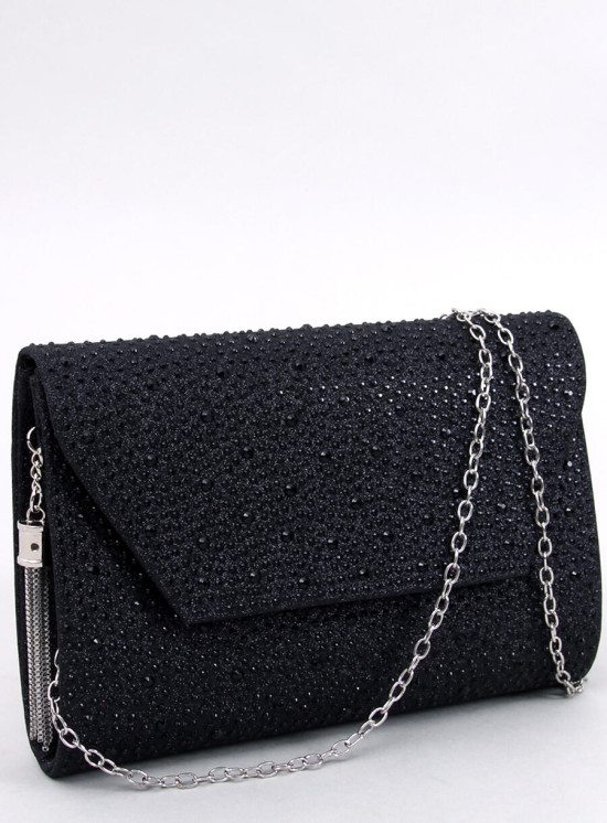 Dámska lesklá kabelka čierna