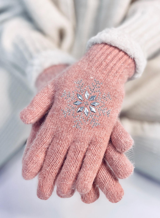 Ružové dámske rukavice SNOWFLAKE