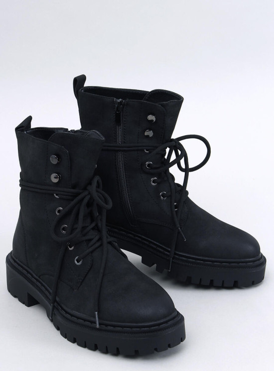 Čierne čižmy so šnurovaním EMMA