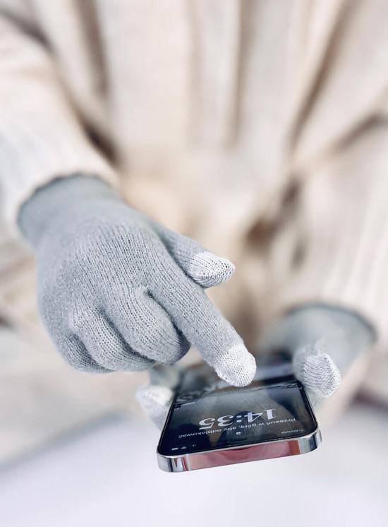 Dámske basic rukavice svetlosivé