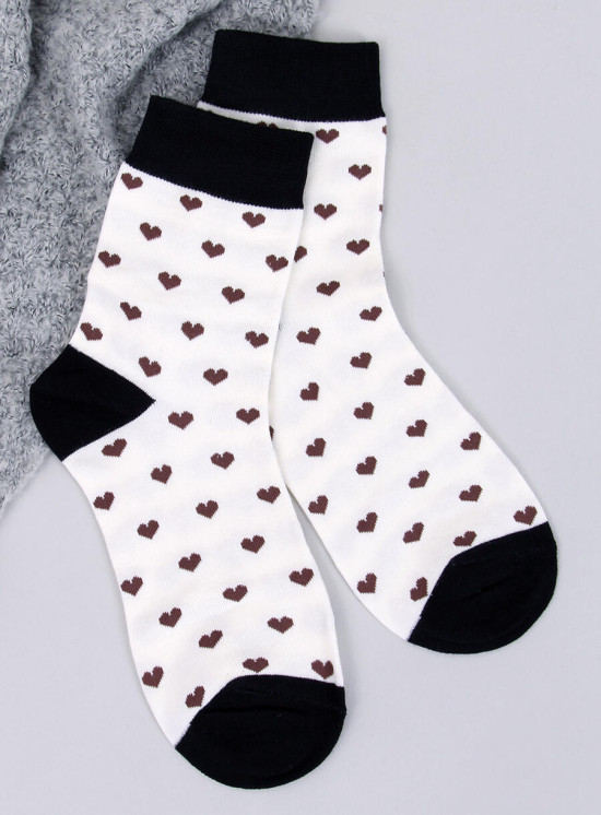 Dámske ponožky so vzorom srdiečok - 5 párov