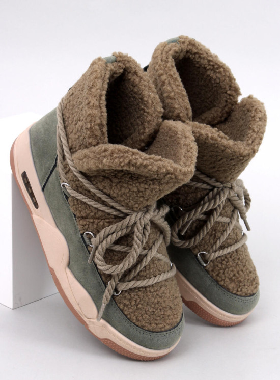 Snehule v štýle sneakers khaki zelené
