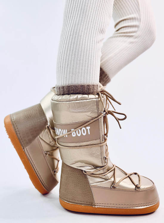 Snehule SNOW BOOTS šampanská zlatá