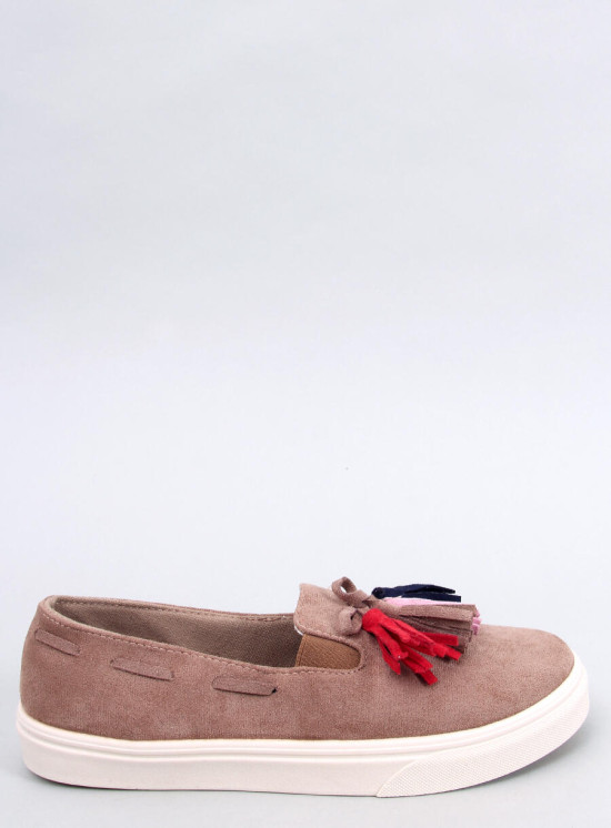 Hnedé slip-on espadrilky so strapcami