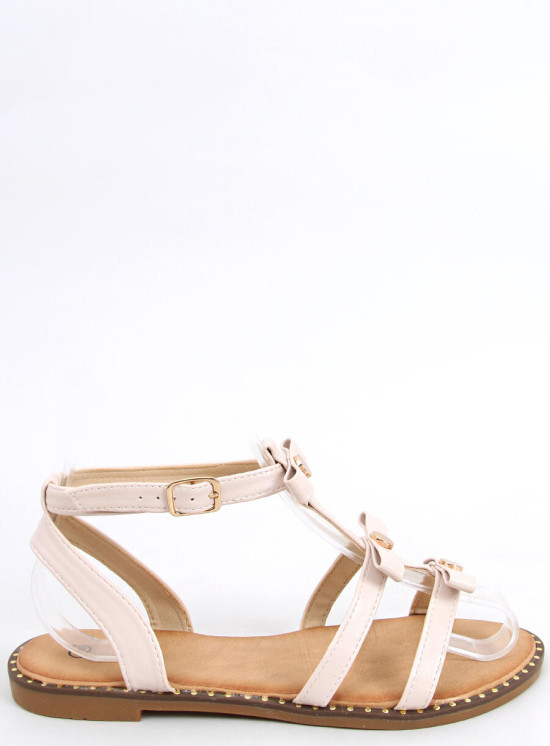 Letné béžové sandále s mašličkami