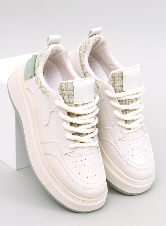 Dámske tenisky na platforme pastelová zelená