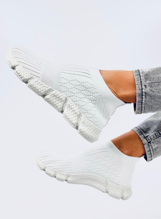 Dámske látkové slip-on tenisky biele