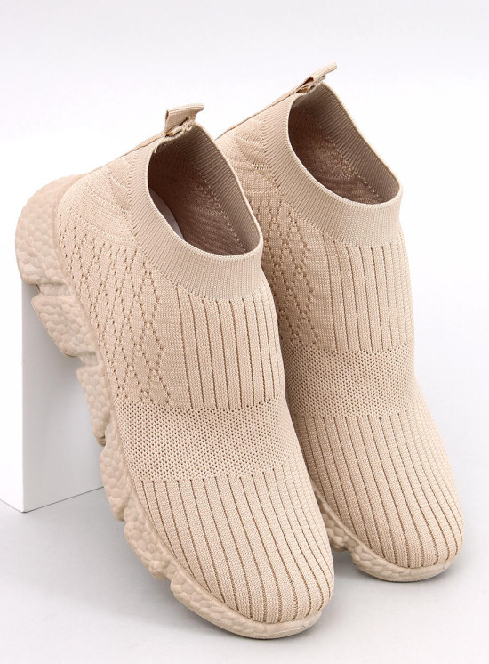 Dámske látkové slip-on tenisky béžové
