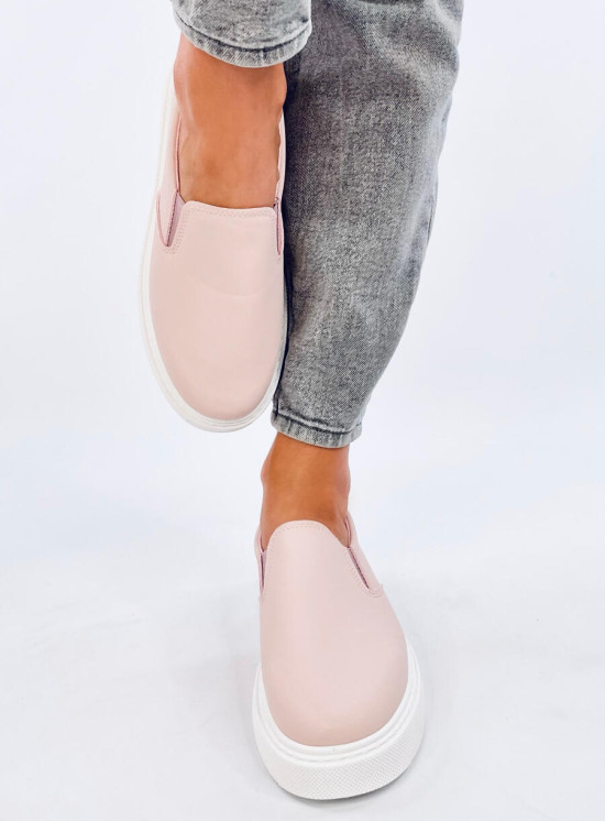 Slip-on dámske tenisky svetloružové