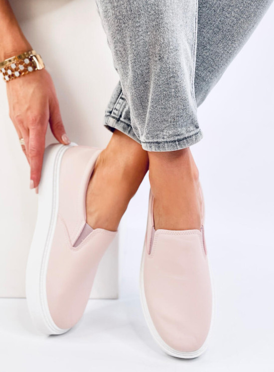 Slip-on dámske tenisky svetloružové