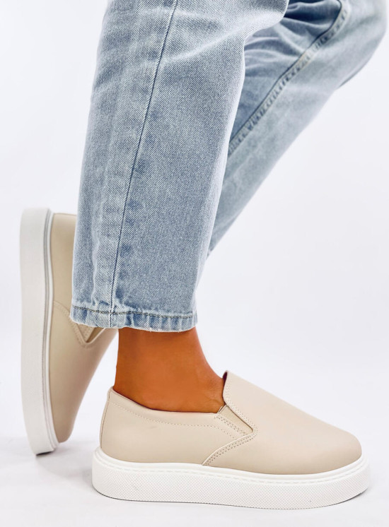 Slip-on dámske tenisky béžové
