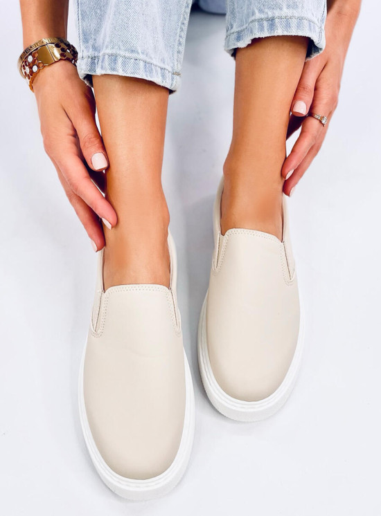 Slip-on dámske tenisky béžové