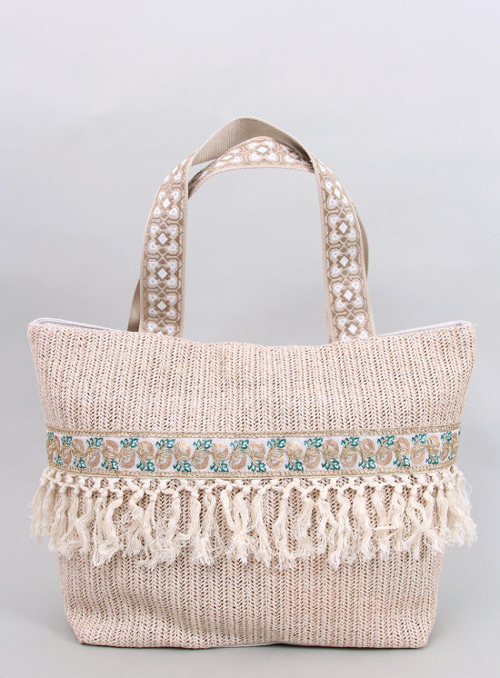 Púdrovoružová veľká plážová taška BOHO