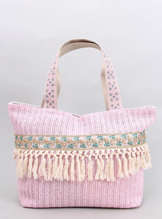 Ružová veľká plážová taška BOHO
