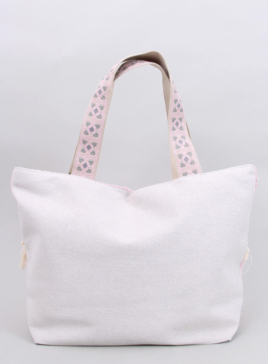 Ružová veľká plážová taška BOHO