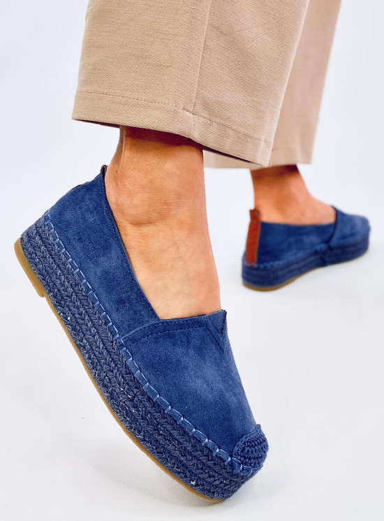 Tmavomodré espadrilky na platforme