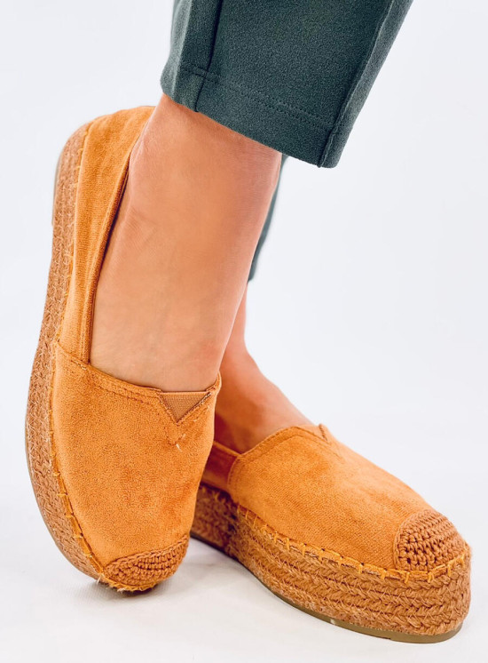 Camel hnedé espadrilky na platforme