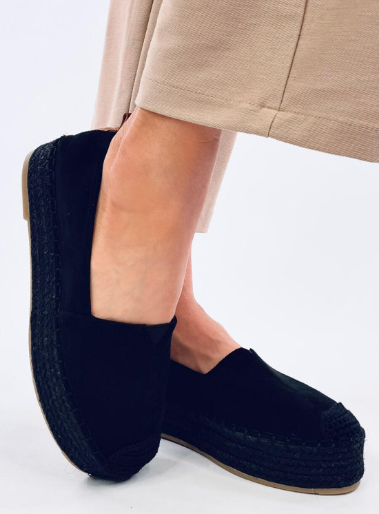 Čierne espadrilky na platforme