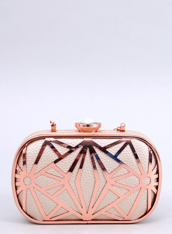 Metalická spoločenská kabelka rose gold