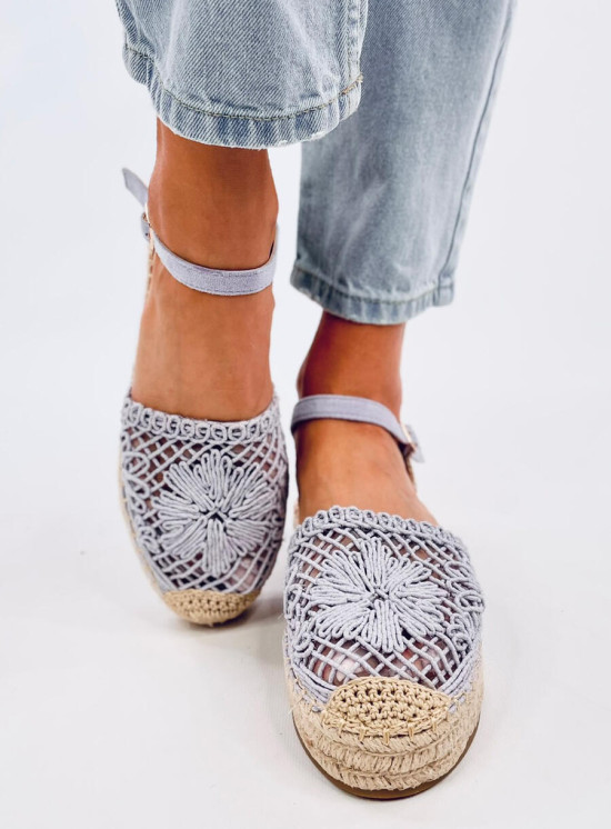 Lila espadrilky s čipkovaným zvrškom