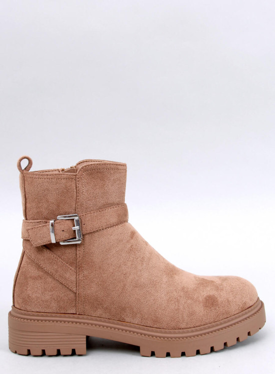 Semišové členkové čižmy v camel farbe