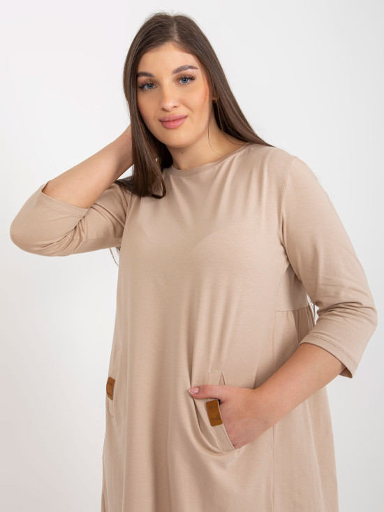 Béžové oversize mini šaty