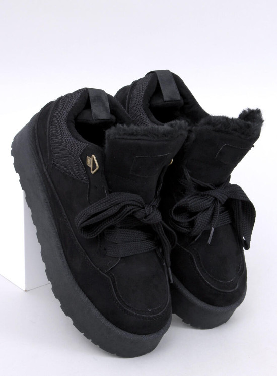 Čierne zimné tenisky na vysokej platforme