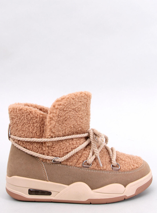 Snehule v štýle sneakers béžové