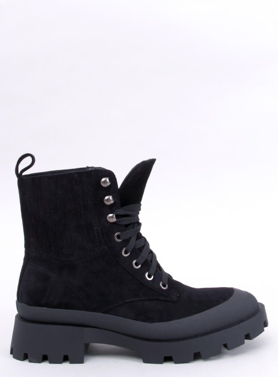 Čierne semišové šnurovacie topánky