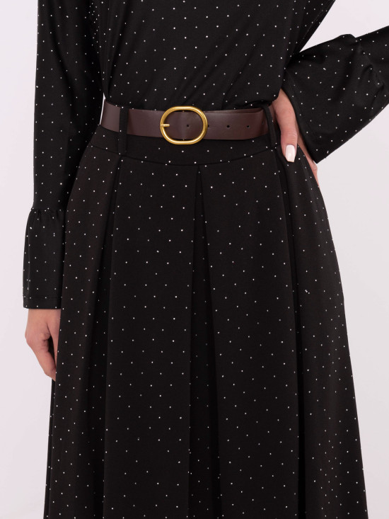 Elegantná maxi sukňa s aplikáciou čierna