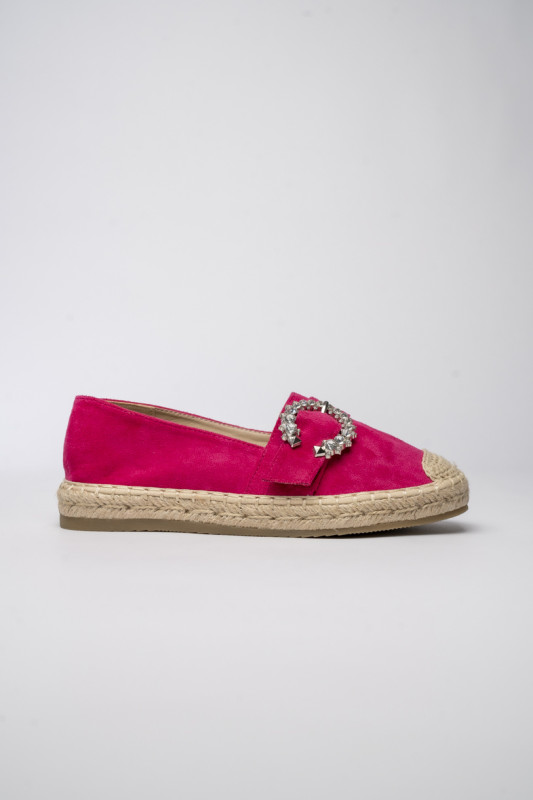 Dámske ružové espadrilky so sponou