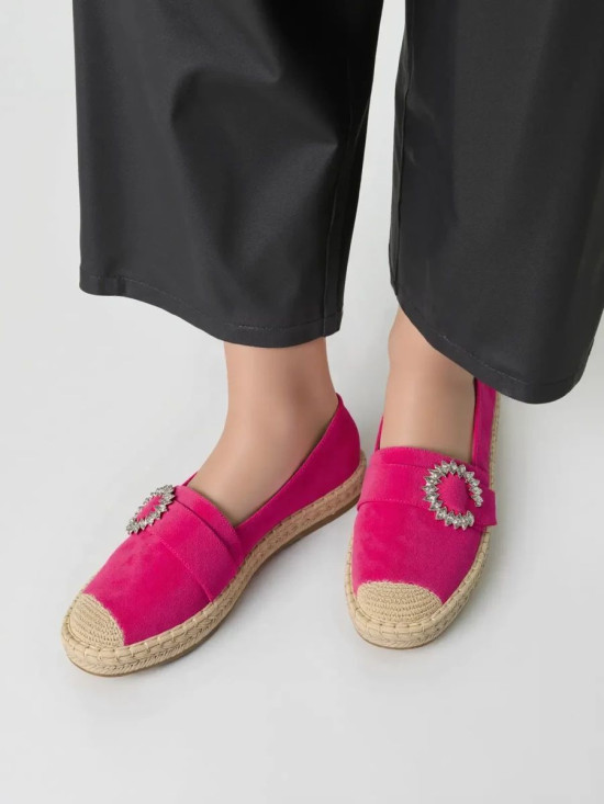 Dámske ružové espadrilky so sponou