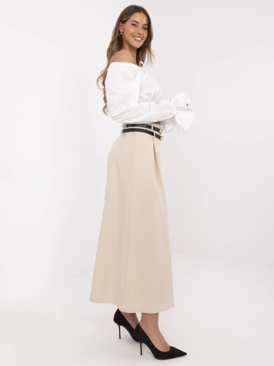 Elegantná maxi sukňa v béžovej farbe