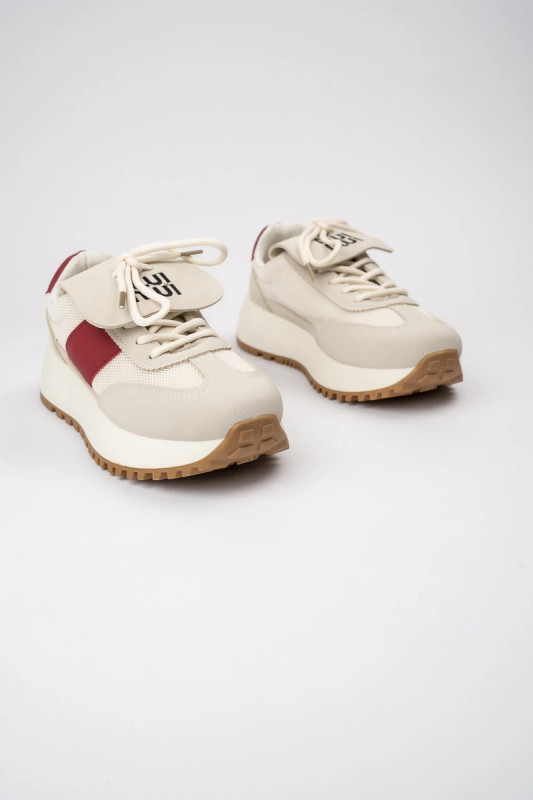 Dámske tenisky RIVIERA béžová/červená