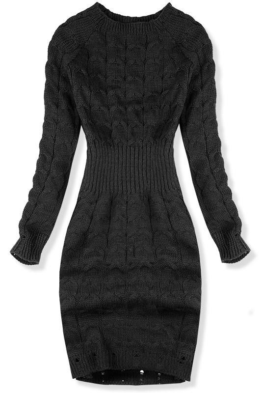 Pletené čierne šaty