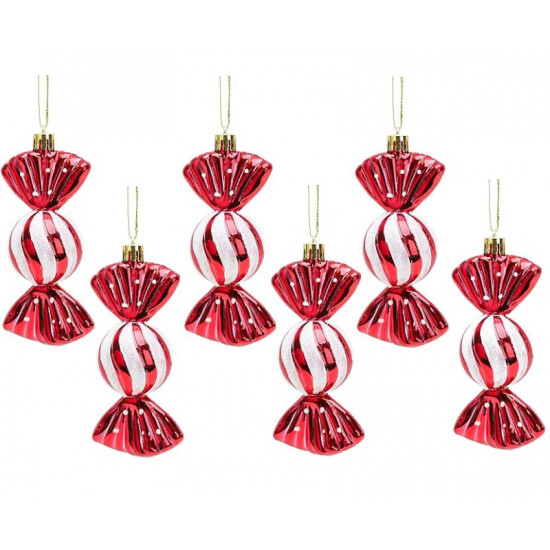 Vianočné ozdoby - bonbóny 6 ks